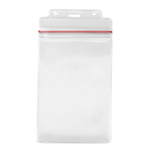 Flexible Vertical Badge Holder with Resealable Top, Event Size