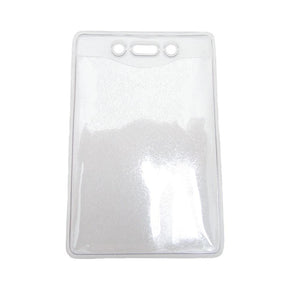 Clear Vinyl Vertical Badge Holder with Slot and Chain Holes - IDenticard.com