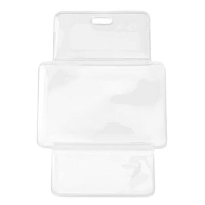 Clear Vinyl Horizontal 3-Pocket Fold-Over Casino Badge Holder - IDenticard.com