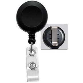 Badge Reel with Clear Vinyl Strap & Belt Clip - IDenticard.com