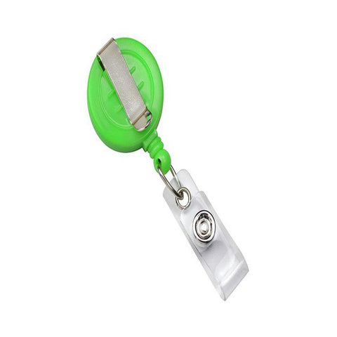 Neon Badge Reels with Clear Vinyl Strap