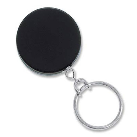 Black Chrome Badge Reel with Link Chain Split Ring & Belt Clip