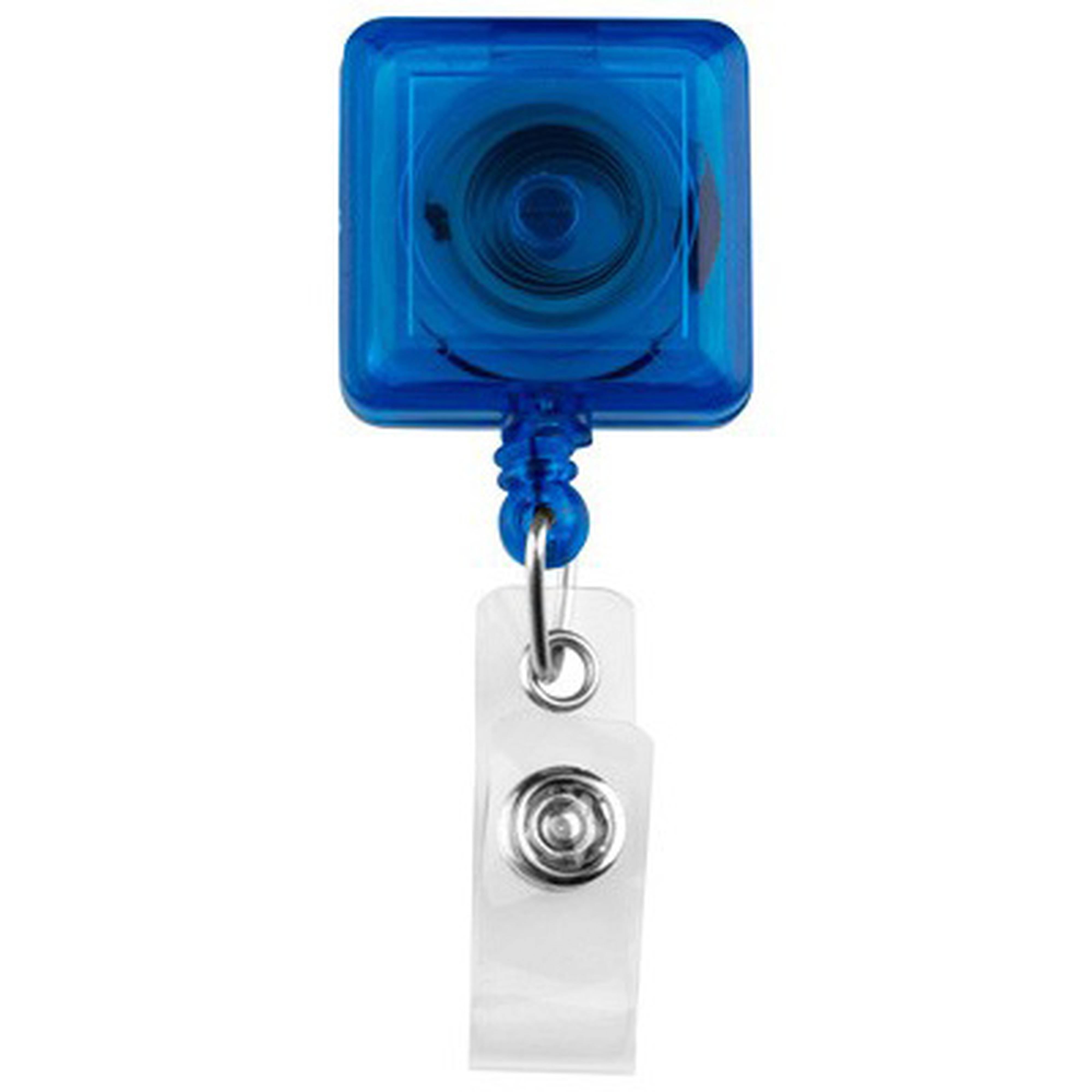 Blue Badge Reel with Clear Vinyl Strap & Belt Clip Blue Badge Reel with Clear Vinyl Strap & Belt Clip