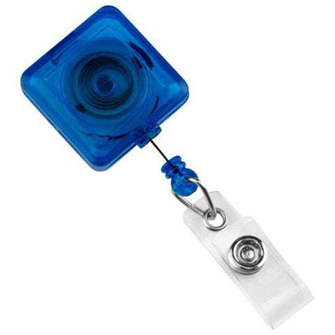 Blue Badge Reel with Clear Vinyl Strap & Belt Clip