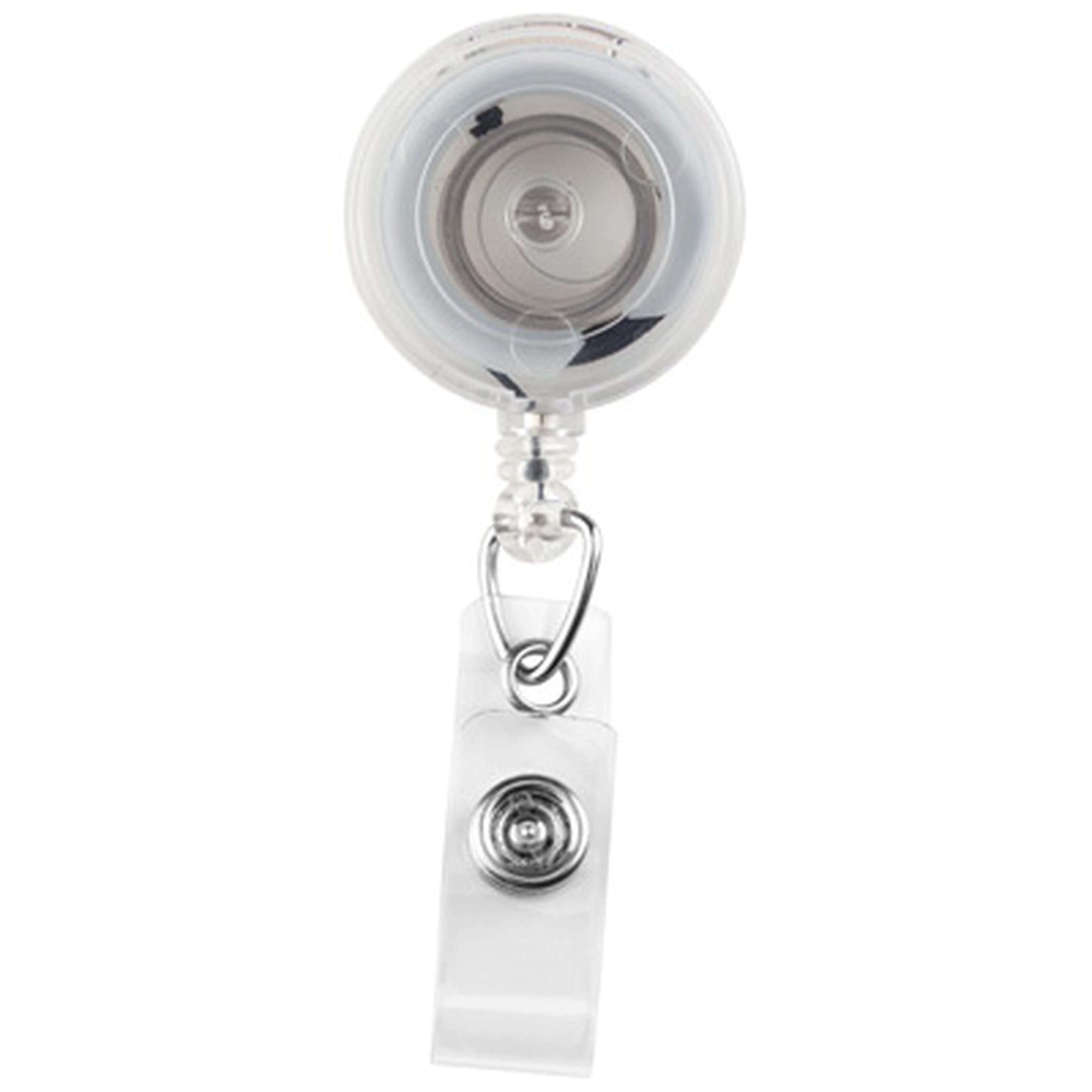 Round Translucent Retractable Badge Reel with Clear Vinyl Strap, Spring Clip (34 Round Translucent Retractable Badge Reel with Clear Vinyl Strap, Spring Clip (34