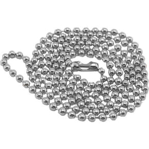 Nickel-Plated Steel Beaded Neck Chain (24" length) - IDenticard.com
