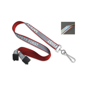 5/8" Reflective "SAFETY FIRST" Lanyard - IDenticard.com