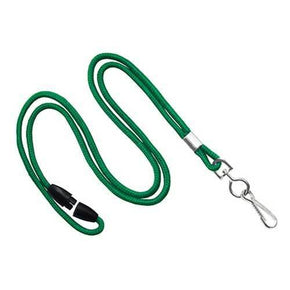 1/8" Round Breakaway Lanyard with Nickel-Plated End Fitting - IDenticard.com