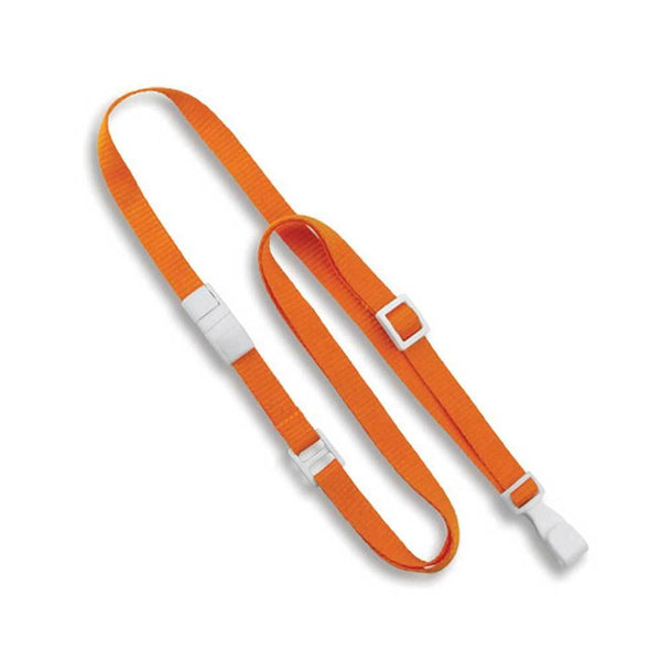 Orange 3/8 Wide 36 Flat Braid Breakaway Lanyard, Swivel Hook (100/bag)