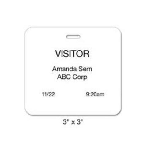 Non-Expiring Visitor Badge - Slotted, Thermal Printable (Box of 1000)