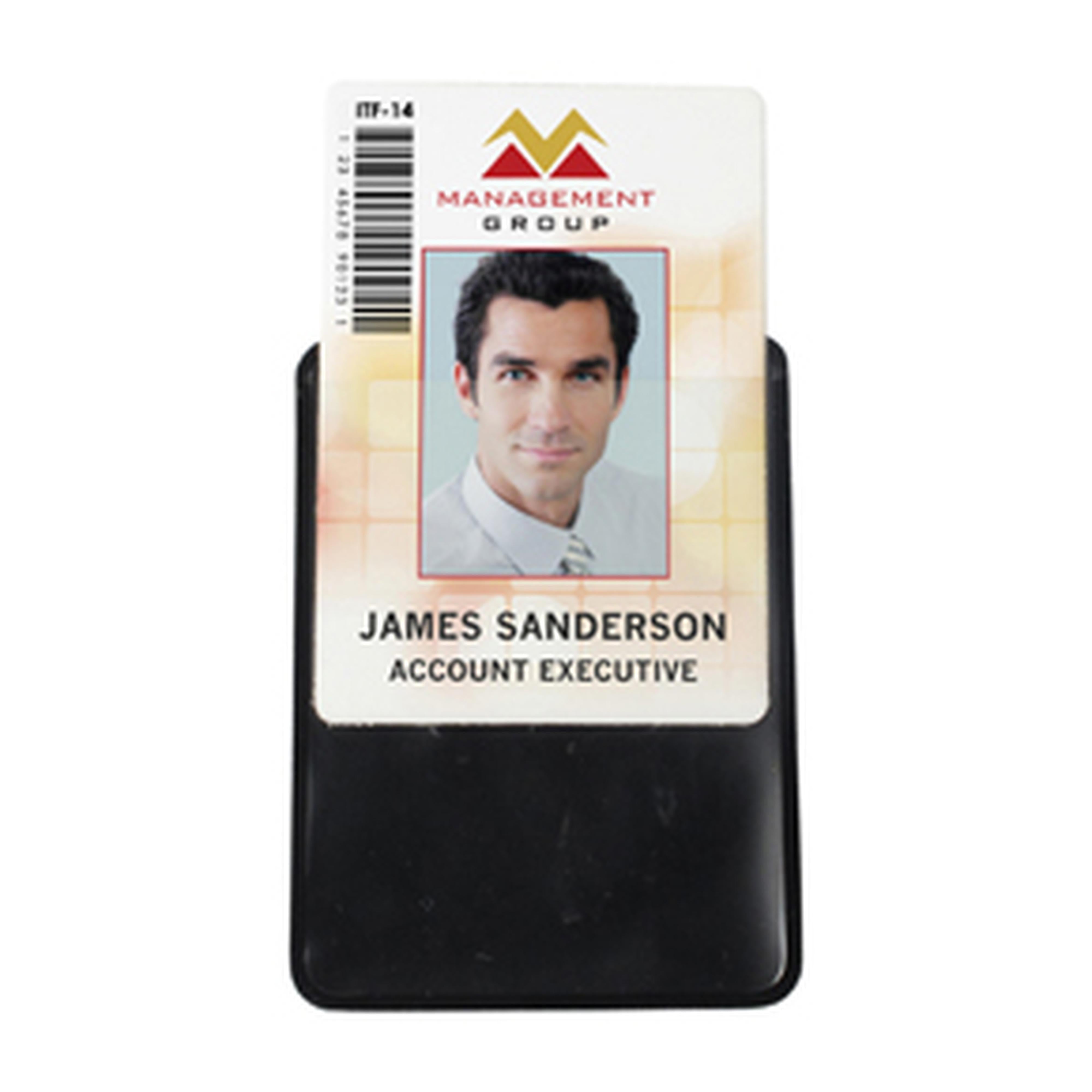 Vertical Magnetic Badge Holder with Circular Flap, Credit Card Size Vertical Magnetic Badge Holder with Circular Flap, Credit Card Size