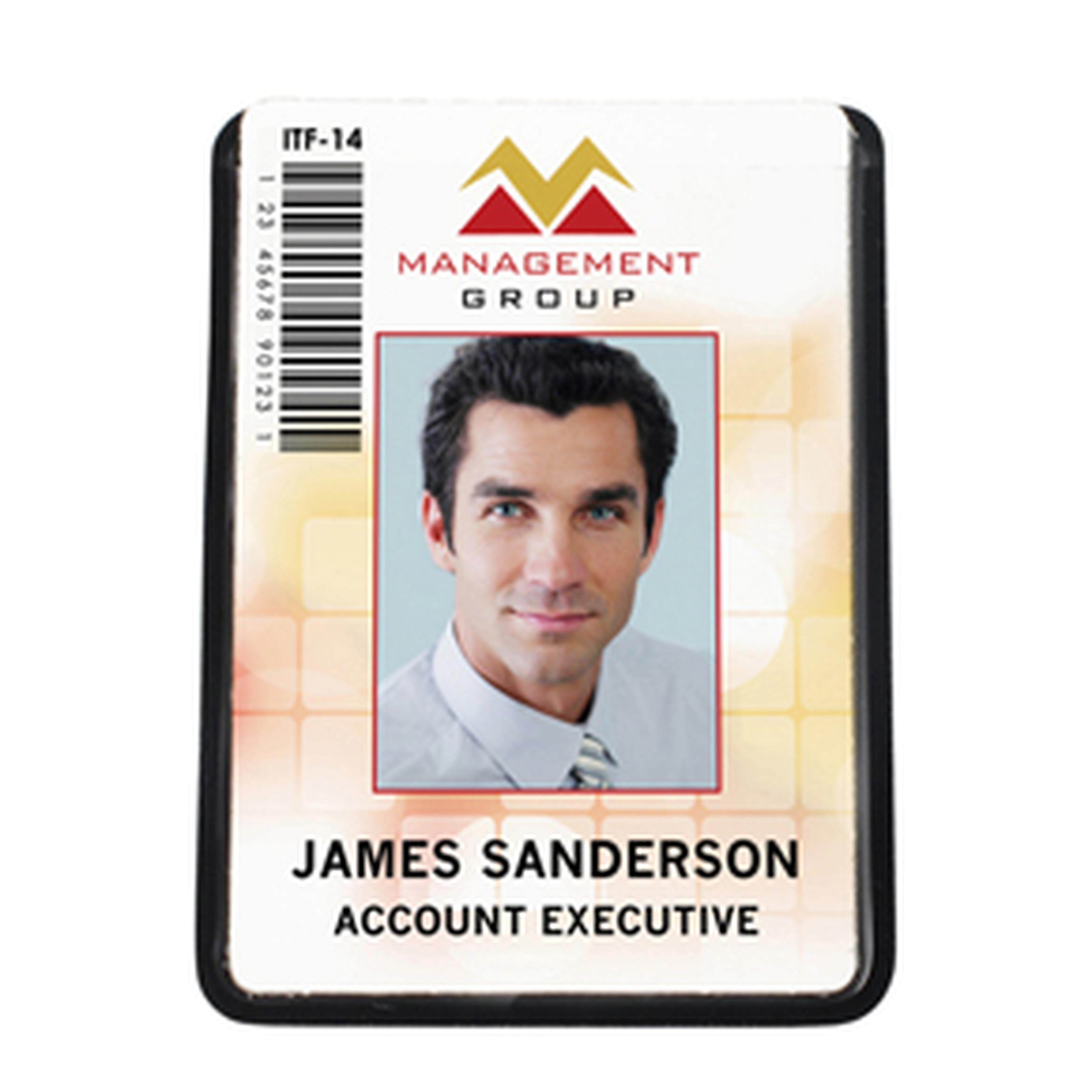 Vertical Magnetic Badge Holder with Circular Flap, Credit Card Size Vertical Magnetic Badge Holder with Circular Flap, Credit Card Size