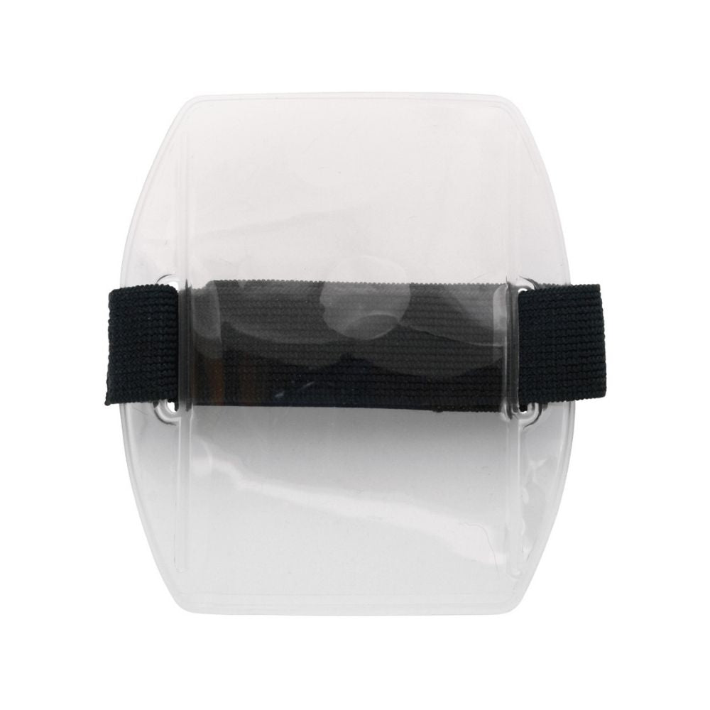 Clear Flexible Arm Band Badge Holder with Colored Strap, Credit Card Size Clear Flexible Arm Band Badge Holder with Colored Strap, Credit Card Size