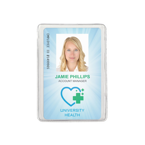 Heavy-Duty Flexible Vertical Badge Holder for Slotted Cards, Credit Card Size