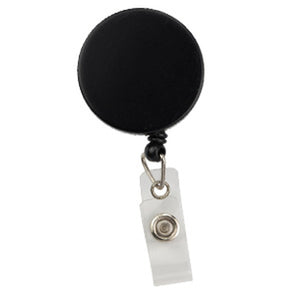 Metal Case Badge Reel with Nylon Cord Black - Chrome - IDenticard.com