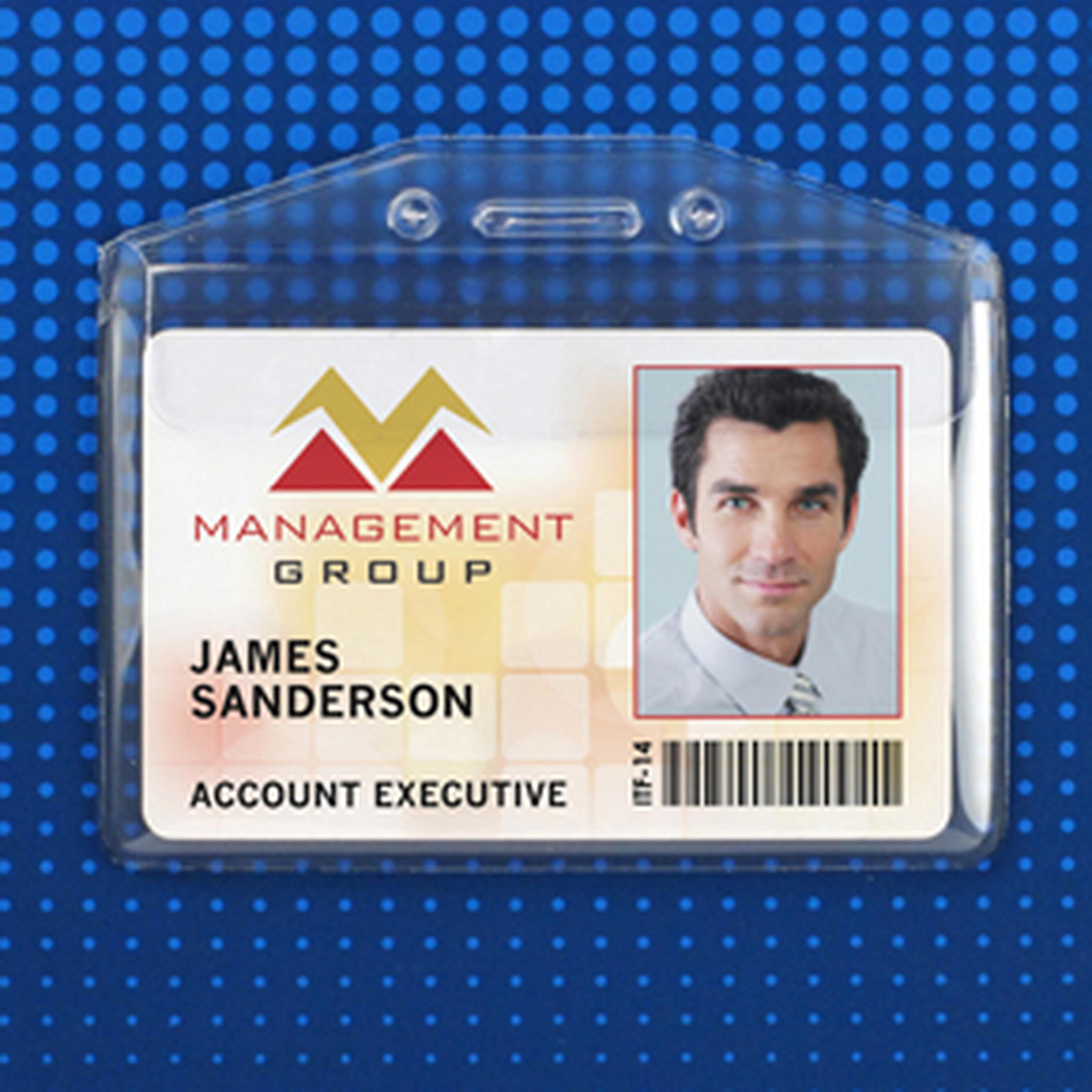 Flexible Horizontal Badge Holder with Flap Closure, Credit Card Size Flexible Horizontal Badge Holder with Flap Closure, Credit Card Size