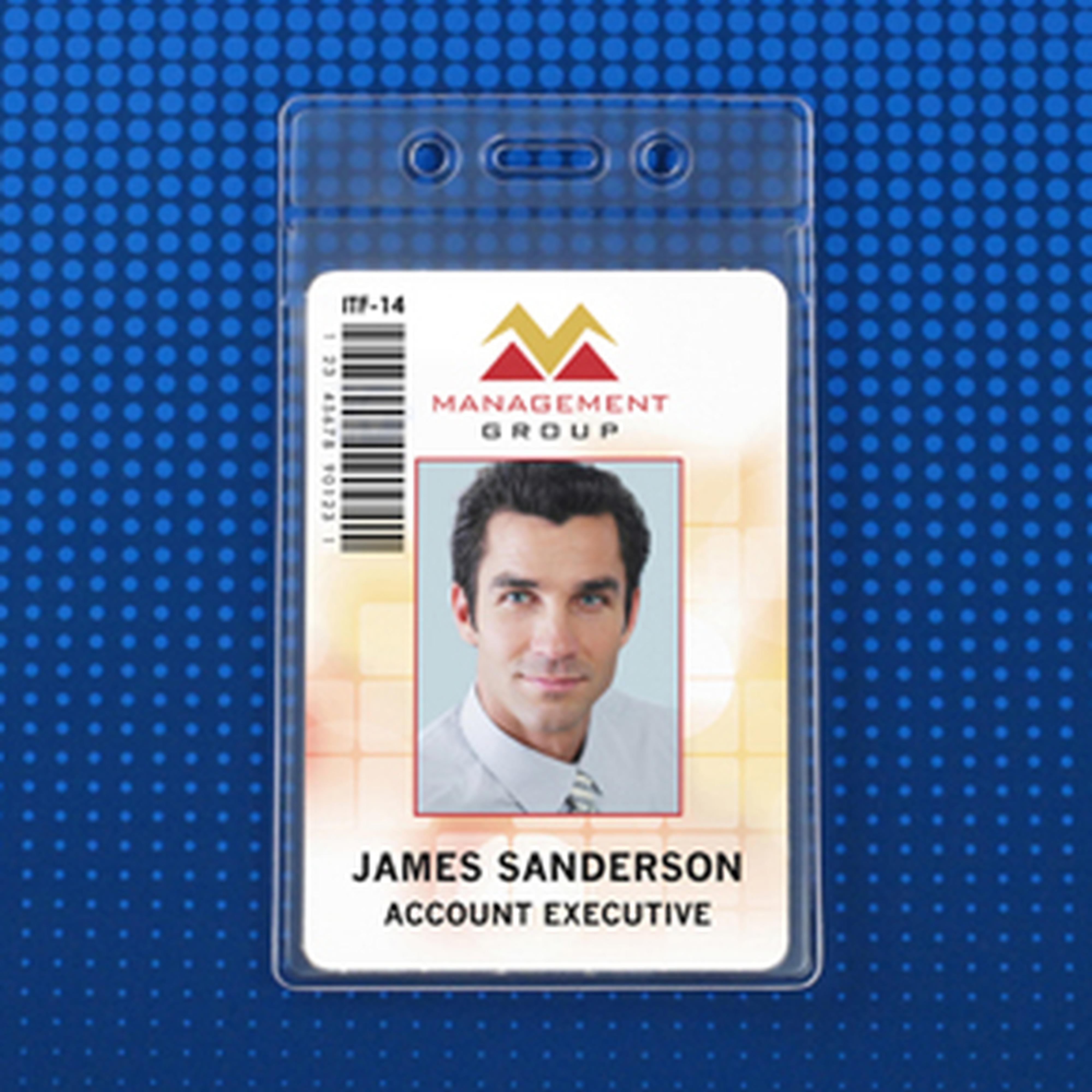 Flexible Vertical Badge Holder with Flap Closure, Credit Card Size Flexible Vertical Badge Holder with Flap Closure, Credit Card Size