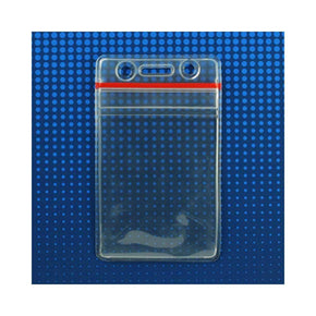 Flexible Vertical Badge Holder with Resealable Closure, Credit Card Size