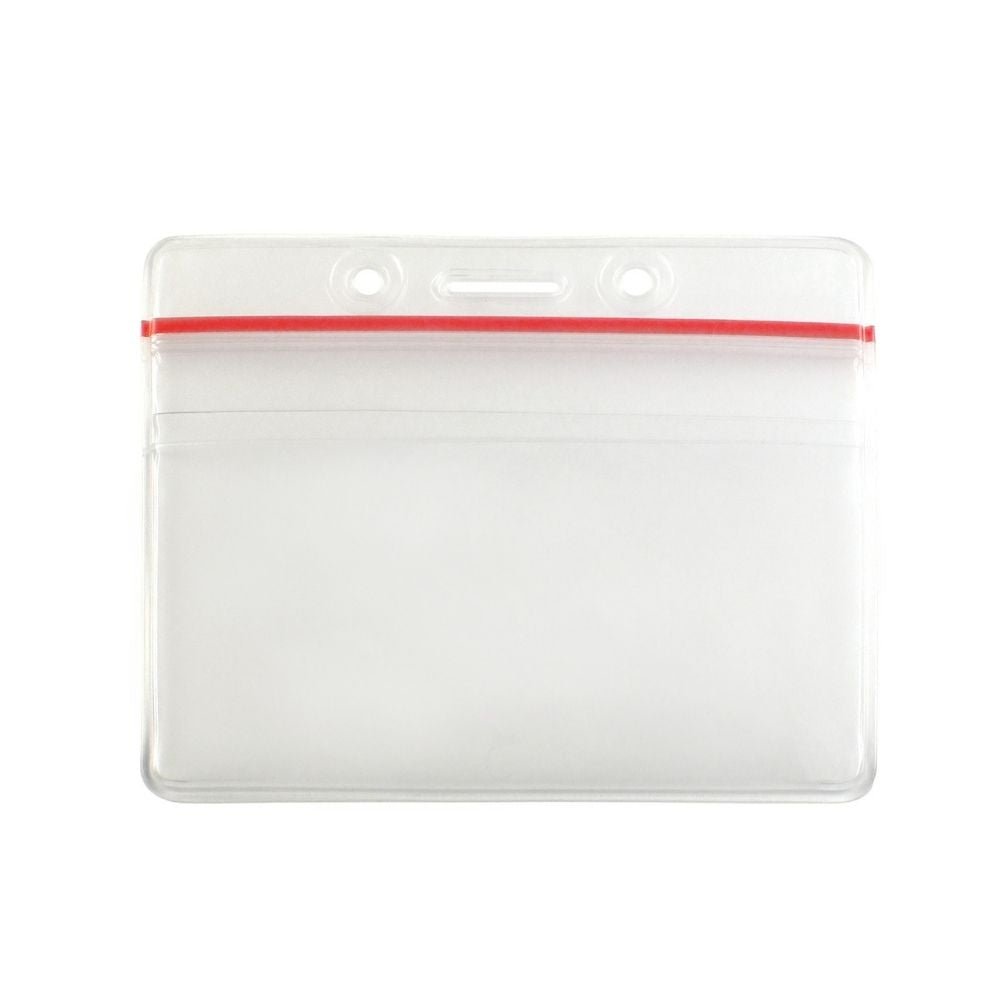 Flexible Badge Holder with Resealable Closure, Credit Card Size Flexible Badge Holder with Resealable Closure, Credit Card Size