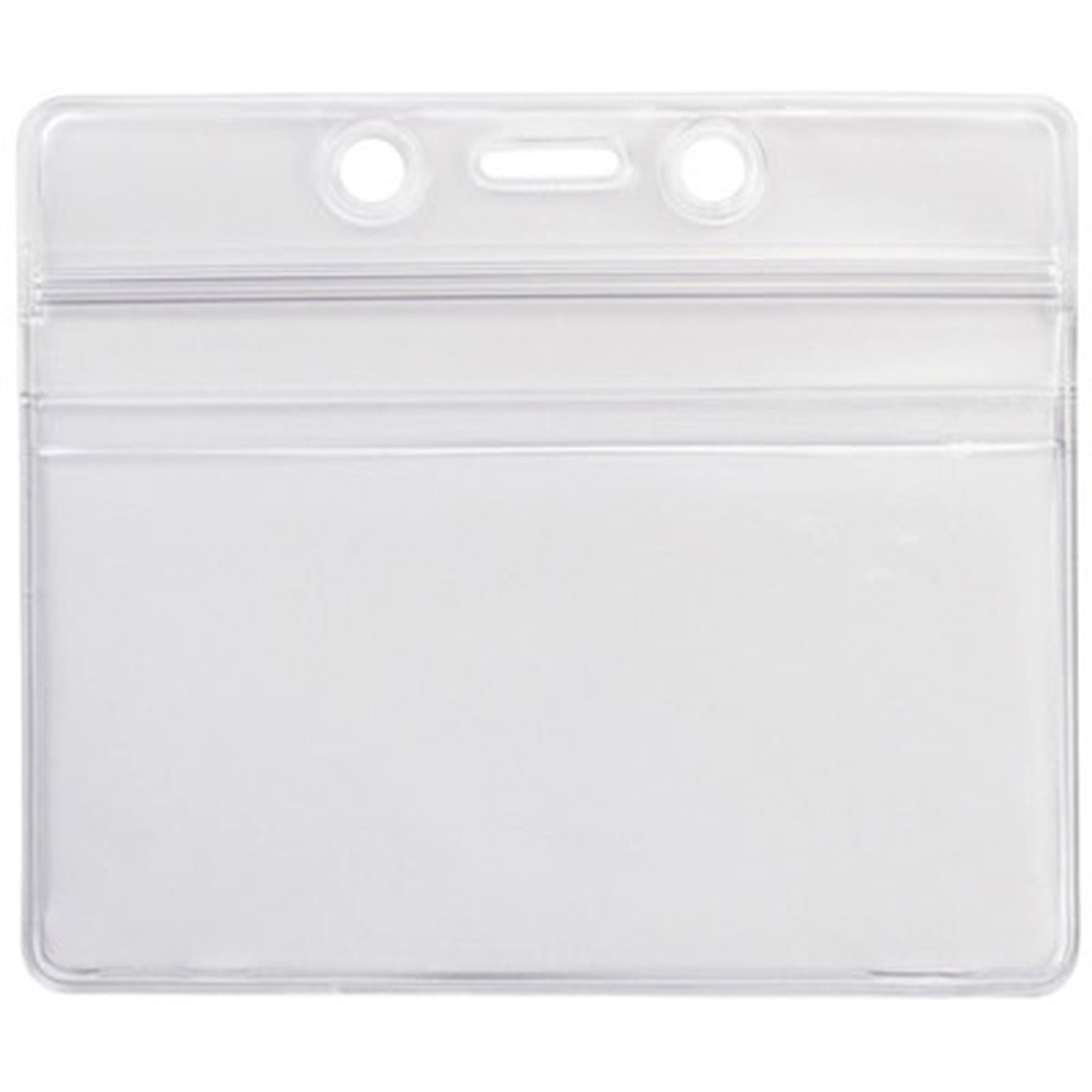 Clear Flexible Badge Holder with Resealable Closure, Credit Card Size Clear Flexible Badge Holder with Resealable Closure, Credit Card Size