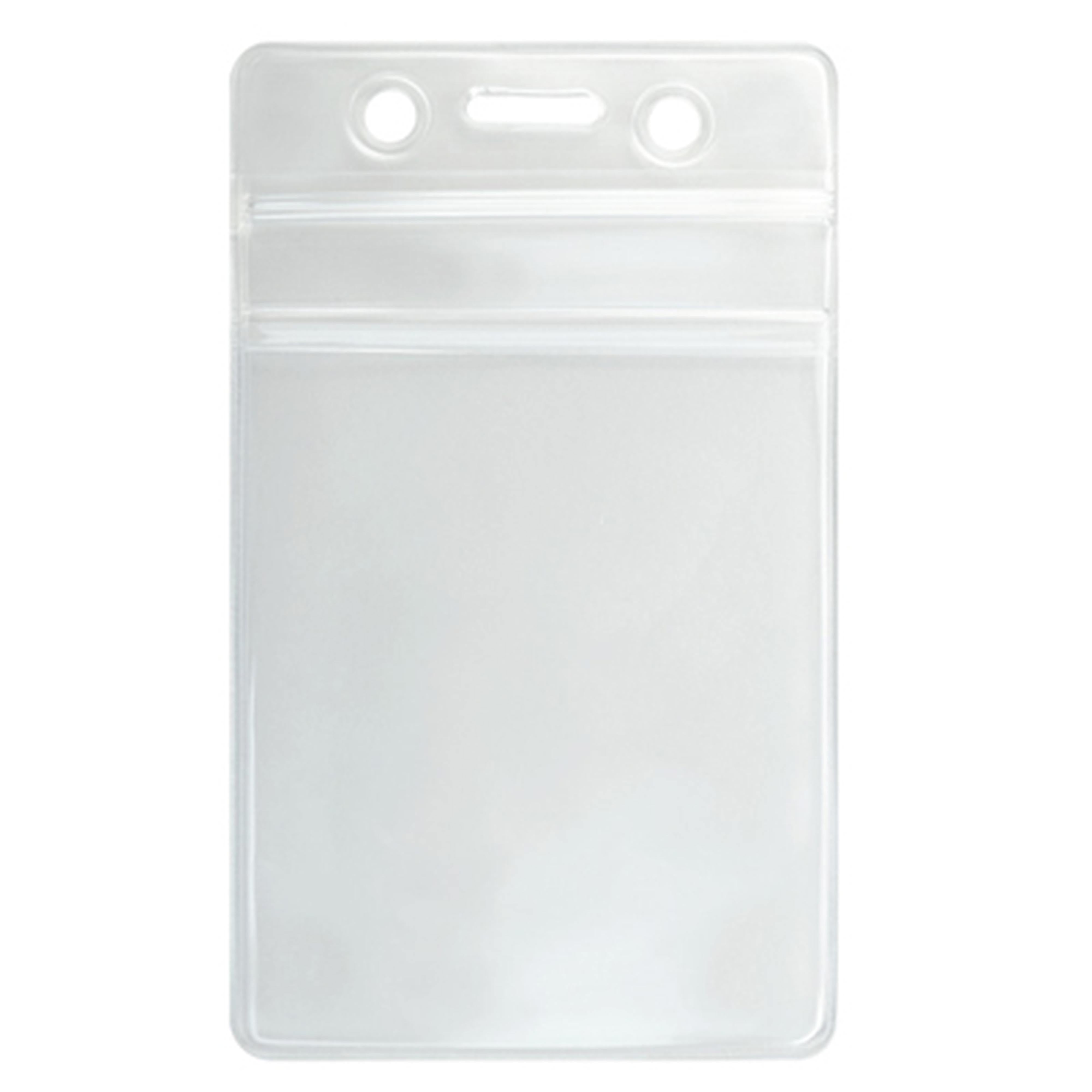 Clear Flexible Badge Holder with Resealable Closure, Credit Card Size Clear Flexible Badge Holder with Resealable Closure, Credit Card Size