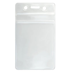 Badge Holder with clear resealable closure, slot and chain holes - IDenticard.com