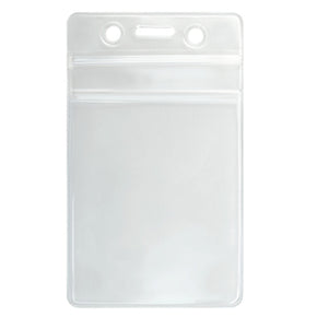 Badge Holder with clear resealable closure, slot and chain holes - IDenticard.com