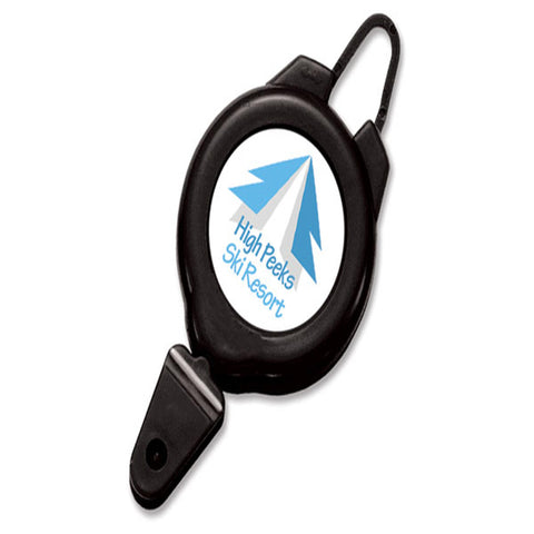 Ski-Sport Pass Retractable Badge Reel with Clip/Snap Closure, Flex Hook (29-1/2