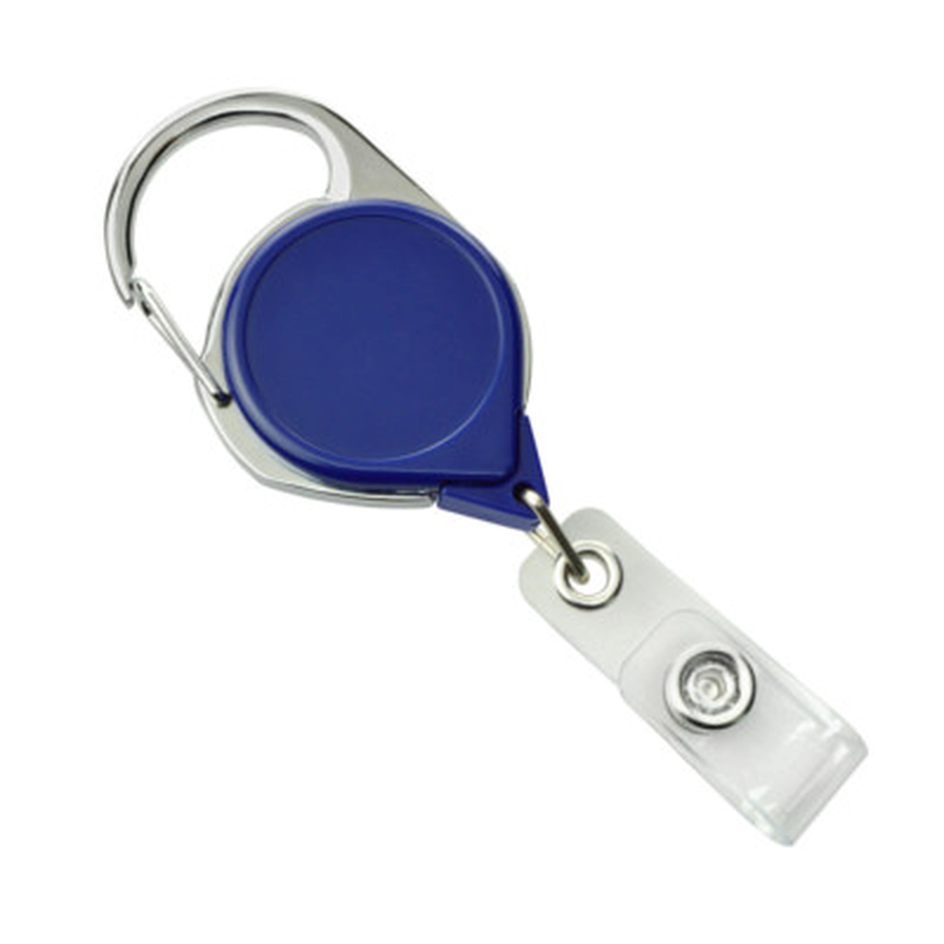 Carabiner Round Retractable Badge Reel with Clear Vinyl Strap (36 Carabiner Round Retractable Badge Reel with Clear Vinyl Strap (36