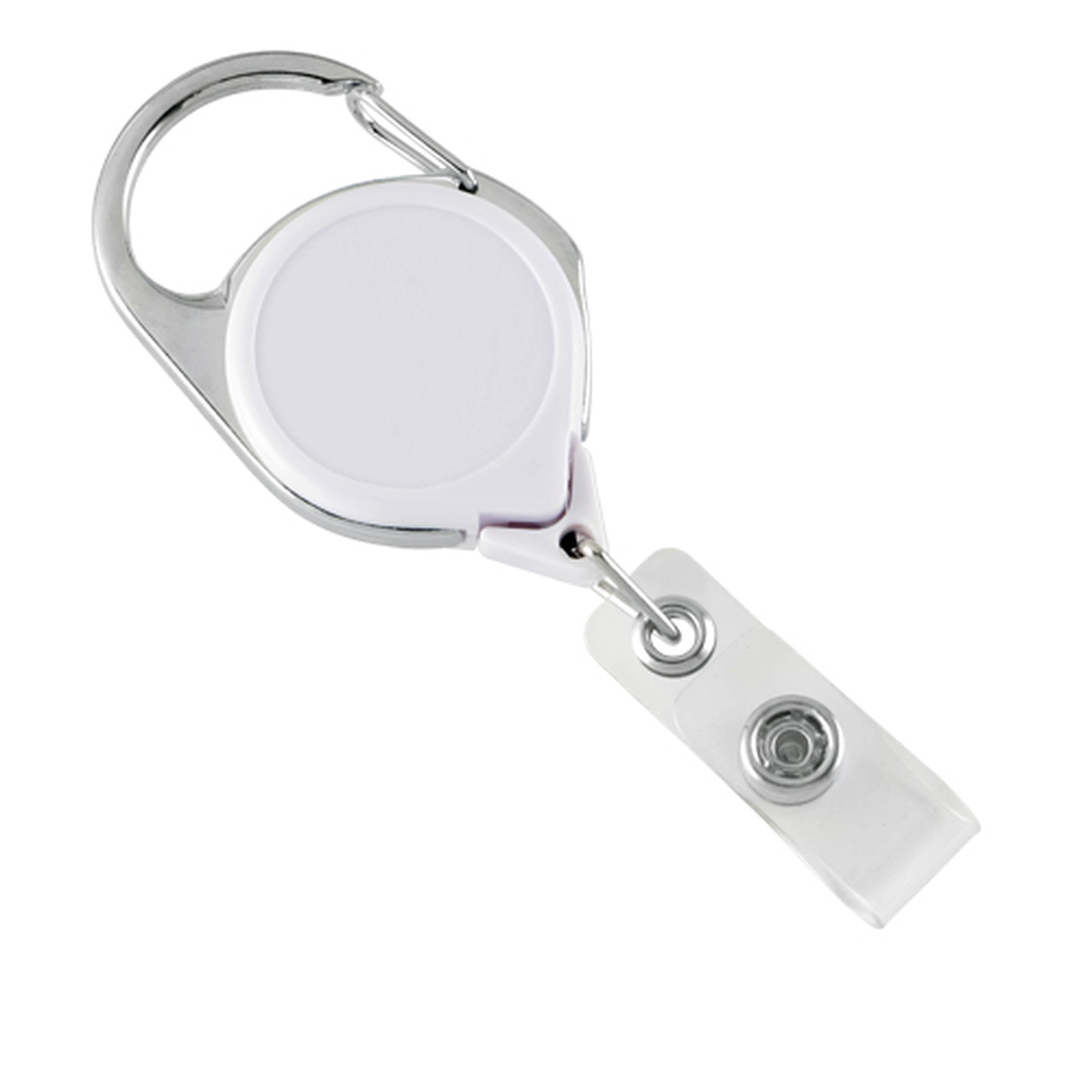 Carabiner Round Retractable Badge Reel with Clear Vinyl Strap (36 Carabiner Round Retractable Badge Reel with Clear Vinyl Strap (36