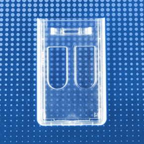 Rigid Plastic Vertical Two-Card Top Loading Badge Holder, Pack of 100