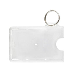 Rigid Plastic Horizontal Card Holder [with Cut-Out, Slot & Key Ring] - IDenticard.com