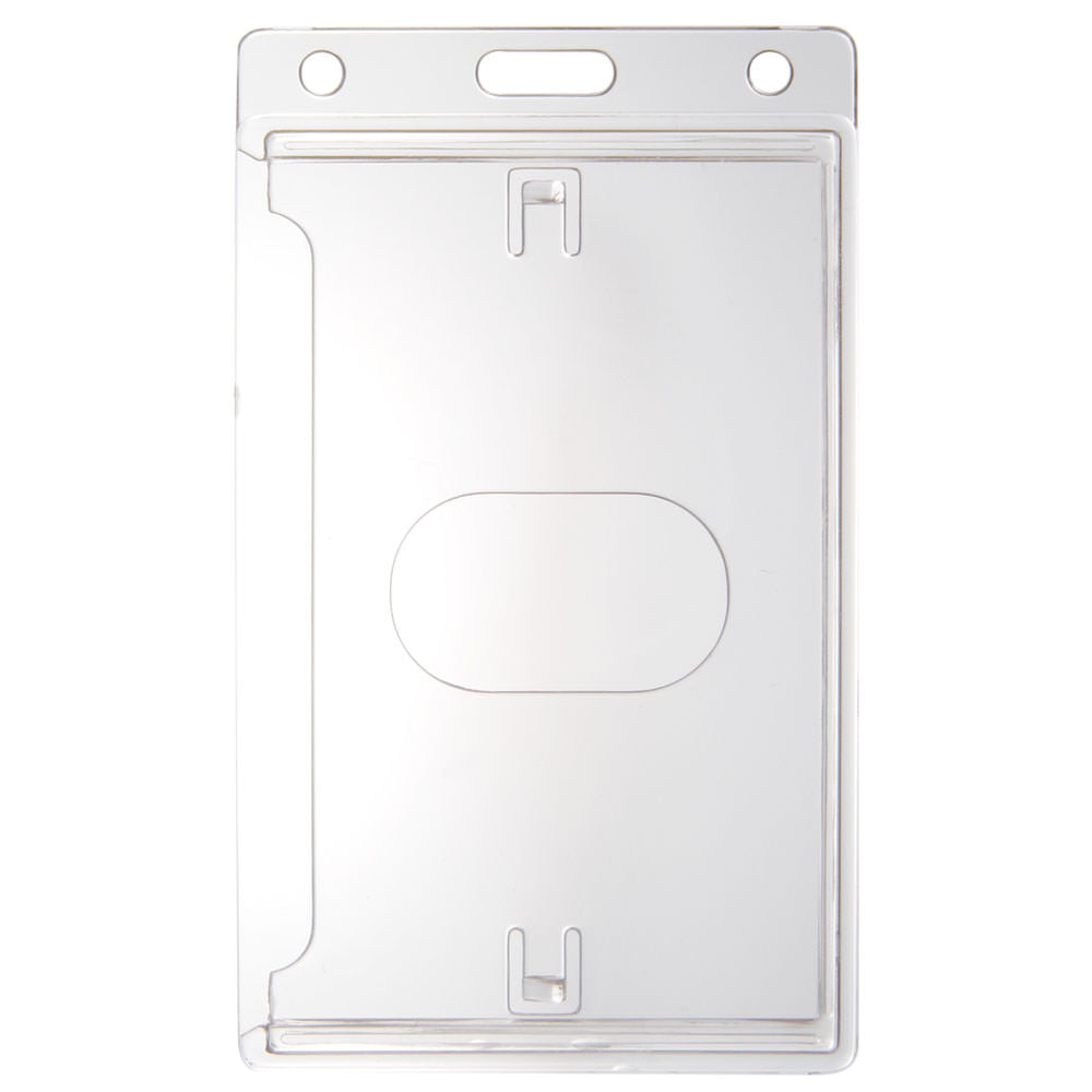 Rigid Side Loading Badge Holder with Thumb Slot, Credit Card Size Rigid Side Loading Badge Holder with Thumb Slot, Credit Card Size