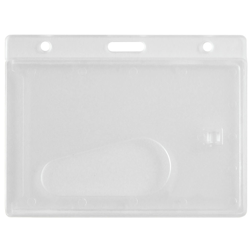 Rigid Side Loading Badge Holder with Thumb Slot, Credit Card Size Rigid Side Loading Badge Holder with Thumb Slot, Credit Card Size