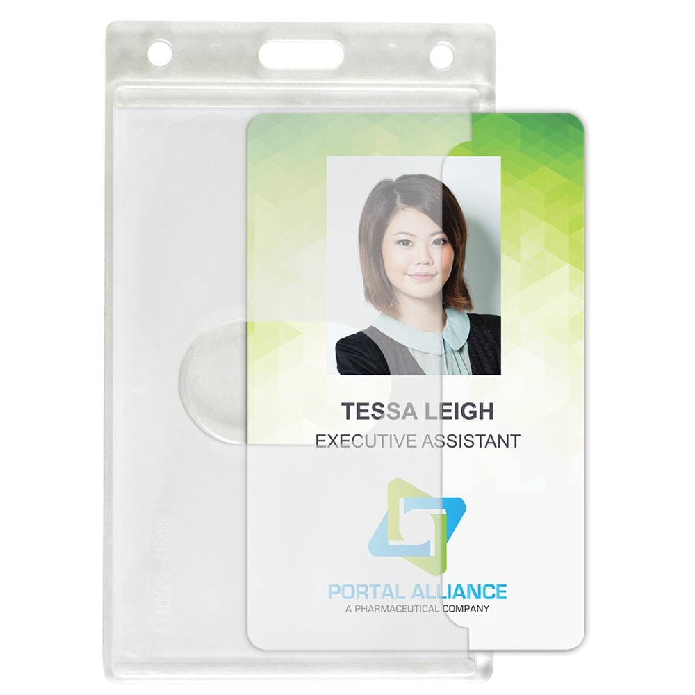 Rigid Vertical Side-Loading Badge Holder, Credit Card Size Rigid Vertical Side-Loading Badge Holder, Credit Card Size