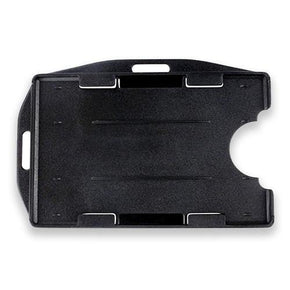 Rigid Plastic Horizontal-Vertical Open Face Two-Card Badge Holder - IDenticard.com