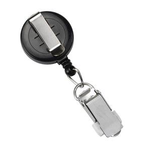 Max Label Black Badge Reel with Card Clamp - IDenticard.com