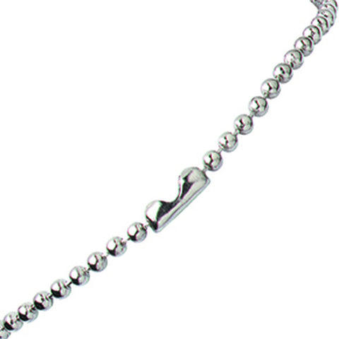 Nickel-Plated Steel Beaded Neck Chain, Length 30