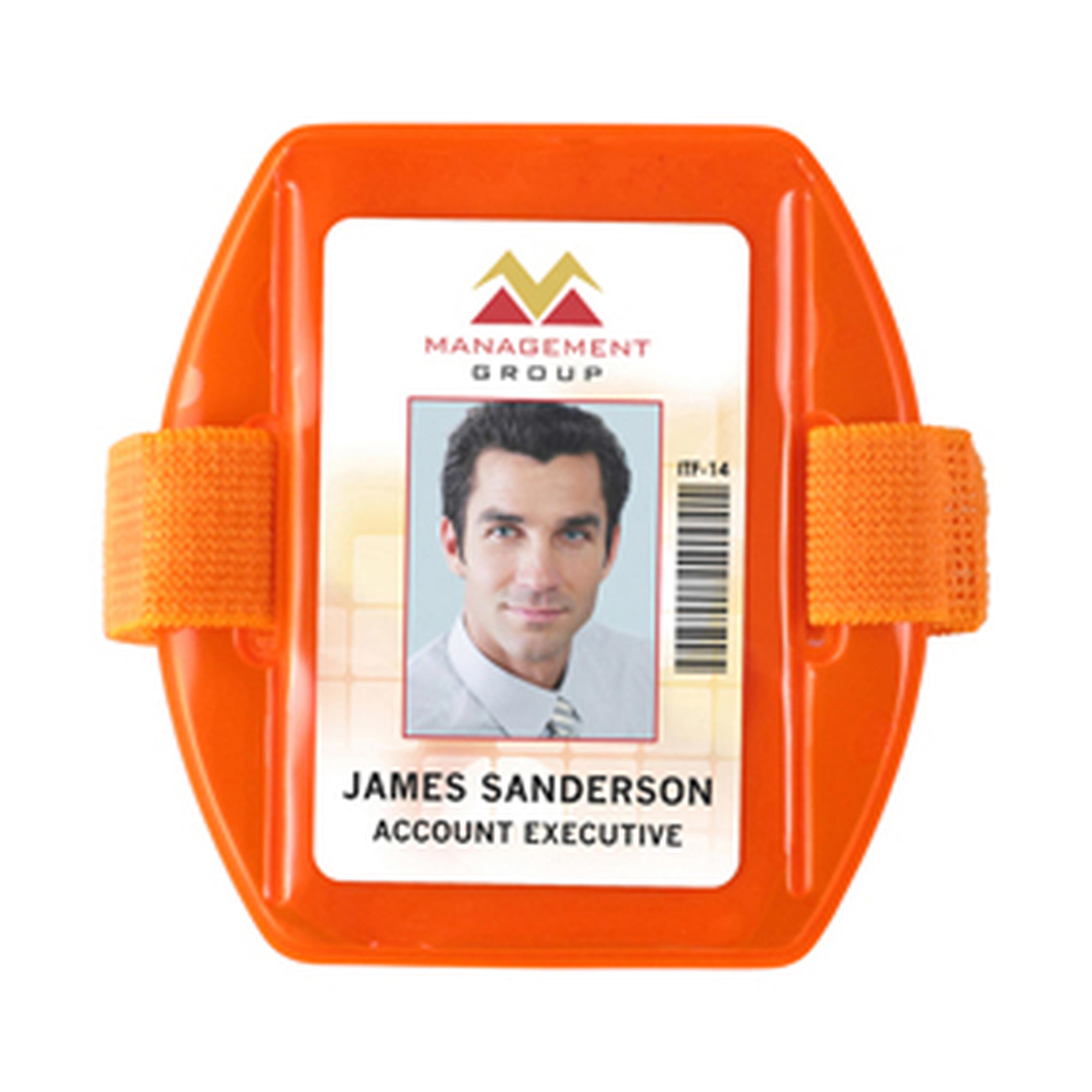 Flexible ID Reflective Arm Band Badge Holder, Vertical, Vinyl Flexible ID Reflective Arm Band Badge Holder, Vertical, Vinyl