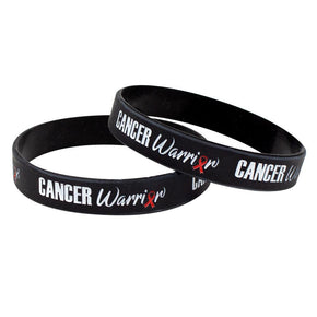 1/2" Silicone Debossed "Cancer Warrior" Wristband - IDenticard.com