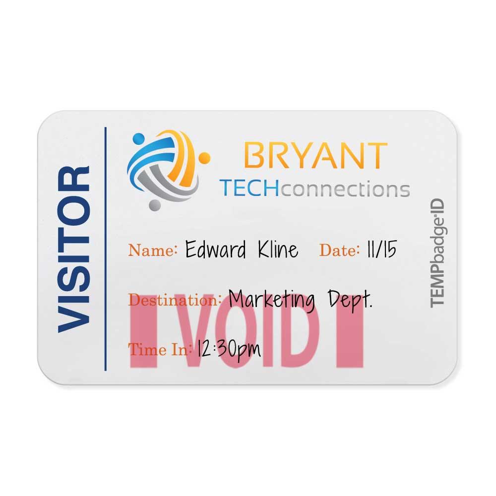 TEMPbadge® One-Step® Visitor Badge - Thermal Printable (Box of 1000) TEMPbadge® One-Step® Visitor Badge - Thermal Printable (Box of 1000)