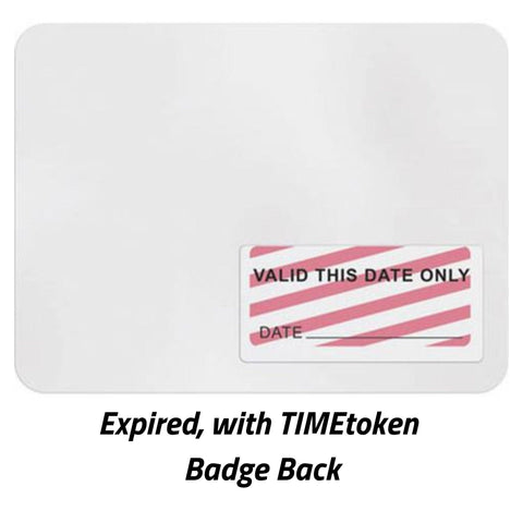TIMEtoken Expiring Visitor Badge FRONT - Pre-Printed 
