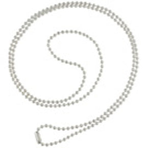 White 30" Plastic Bead Chain With Metal Connector - IDenticard.com