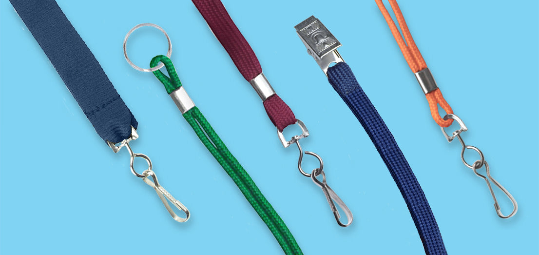 Thin Cord Open Ended Lanyard for Badge, J-Hooks