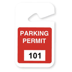 Red plastic non-expiring parking permit (101-200) - IDenticard.com