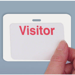 Reusable White Visitor Card Back - Slotted (Pack of 500) - IDenticard.com