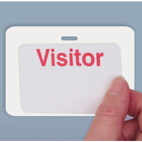 Reusable White Visitor Card Back - Slotted (Pack of 500) - IDenticard.com