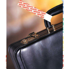 Red adhesive non-expiring inspection band - IDenticard.com