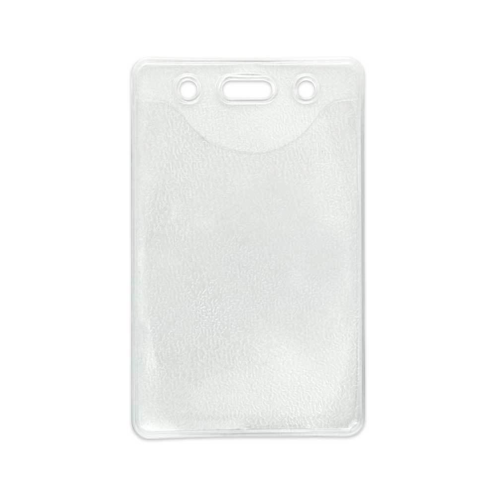 Clear Vinyl Vertical Badge Holder with Slot and Chain Holes Clear Vinyl Vertical Badge Holder with Slot and Chain Holes