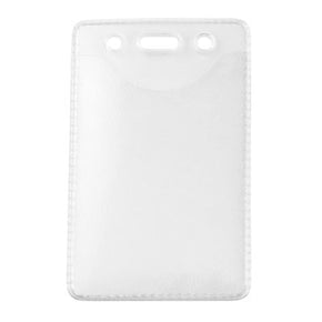 Clear Vinyl Vertical Anti-Static Badge Holder w. Slot & Chain Holes - IDenticard.com